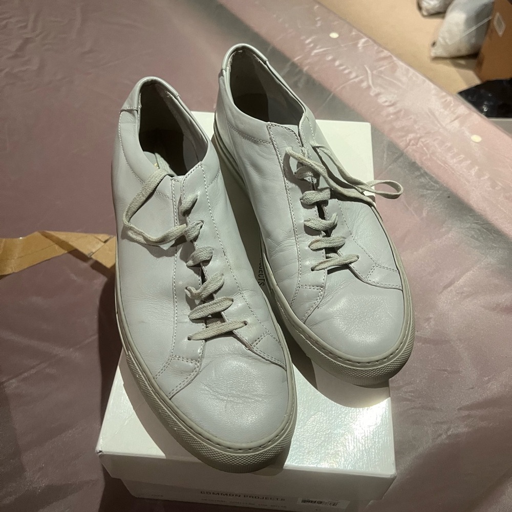 Men's Grey Leather Sneakers